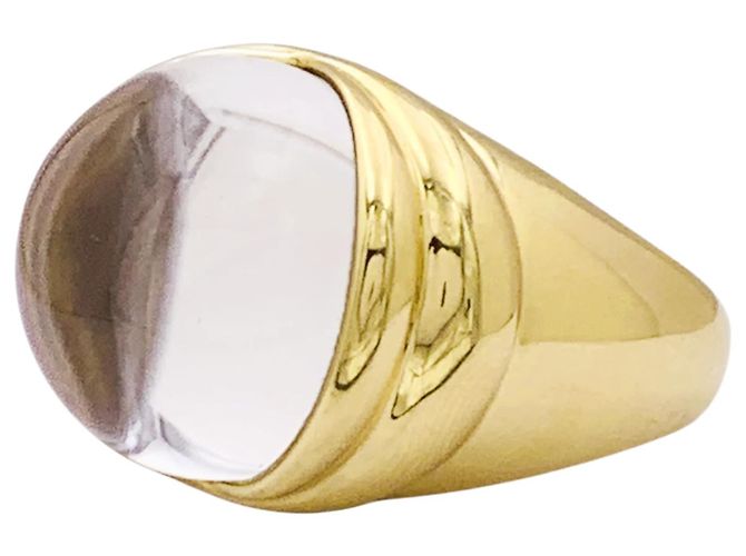 Anello Mauboussin, "Transparence" in oro giallo, diamanti e cristallo di rocca. - vista 2