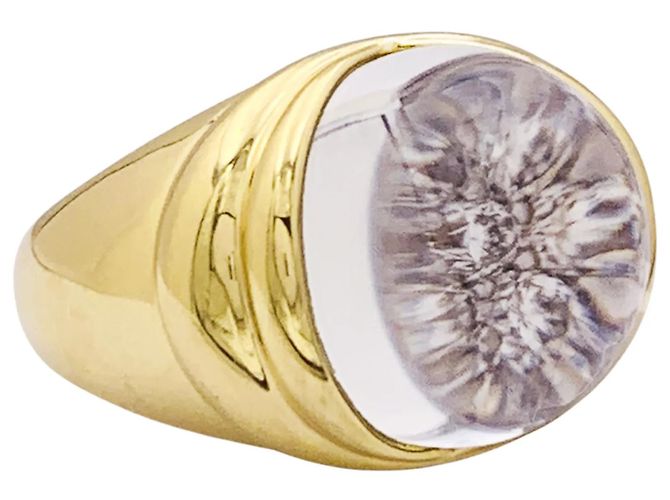 Anello Mauboussin, "Transparence" in oro giallo, diamanti e cristallo di rocca. - vista 3
