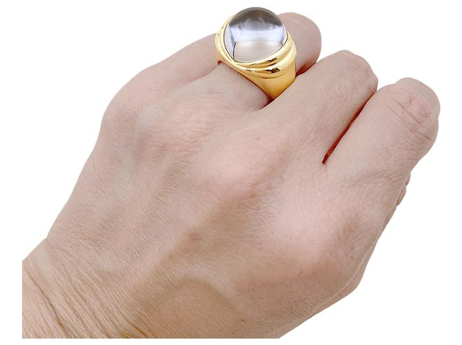Anello Mauboussin, "Transparence" in oro giallo, diamanti e cristallo di rocca. - vista 6