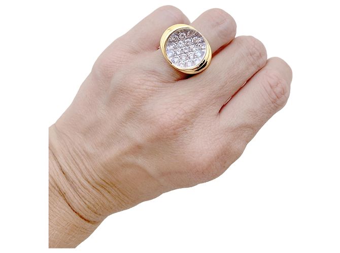 Anello Mauboussin, "Transparence" in oro giallo, diamanti e cristallo di rocca. - vista 7