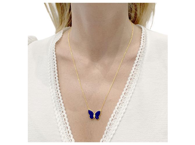 Collana Van Cleef & Arpels, "Papillon", oro giallo e lapislazzuli. - vista 5