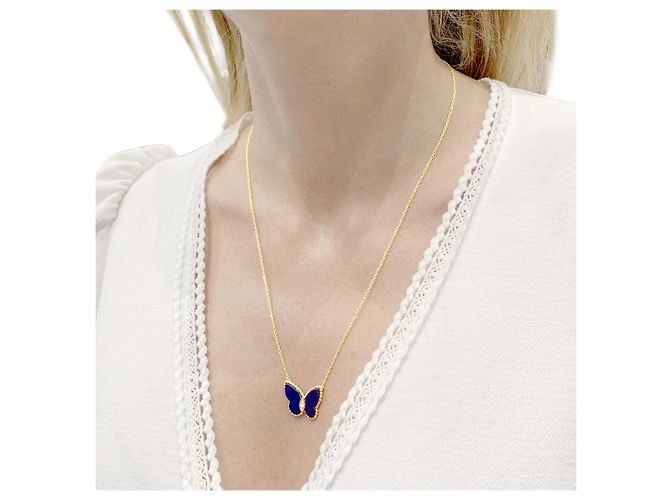 Collana Van Cleef & Arpels, "Papillon", oro giallo e lapislazzuli. - vista 6