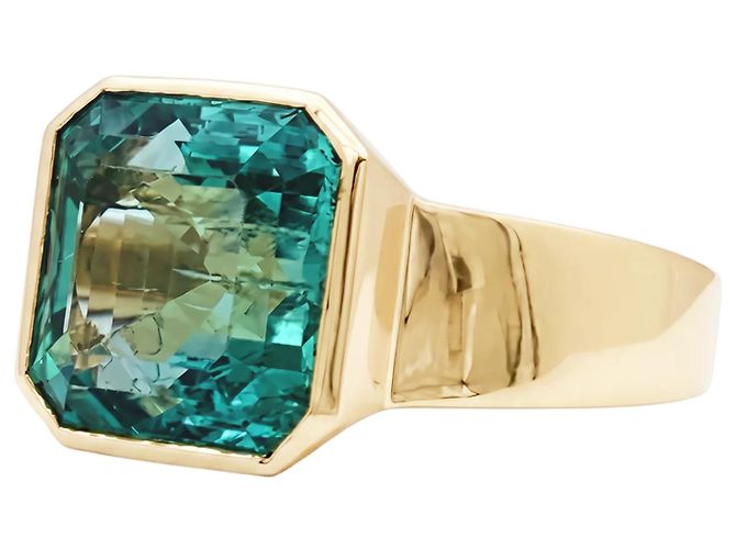 Autre Marque Anello a sigillo in oro giallo e smeraldo. - vista 2