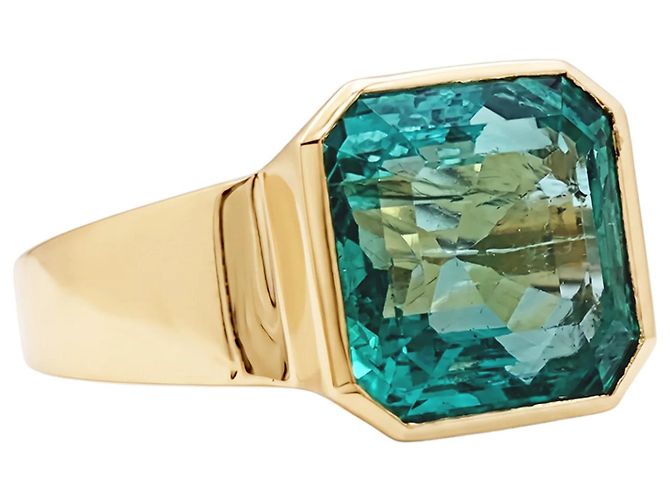 Autre Marque Anello a sigillo in oro giallo e smeraldo. - vista 3
