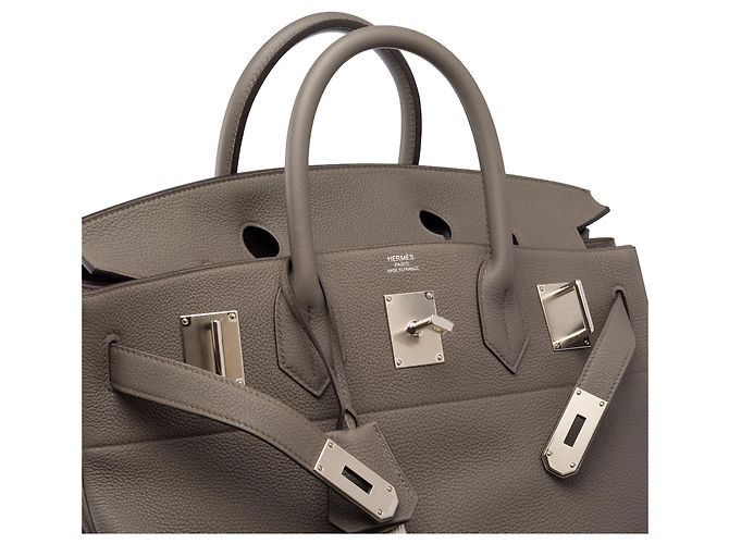 Haut à courroies Hermès HERMES Haut a Courroies Tasche aus grauem Leder - 103876 - Ansicht 6