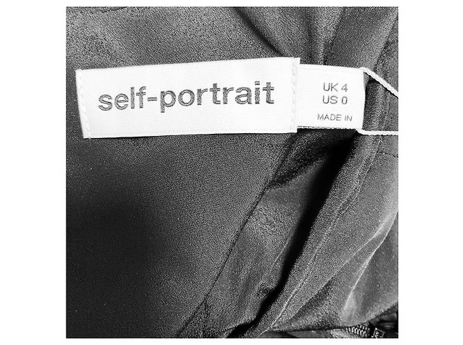 Self portrait Self-Portrait Kurzes Kleid aus schwarzer Gitterspitze - Ansicht 4