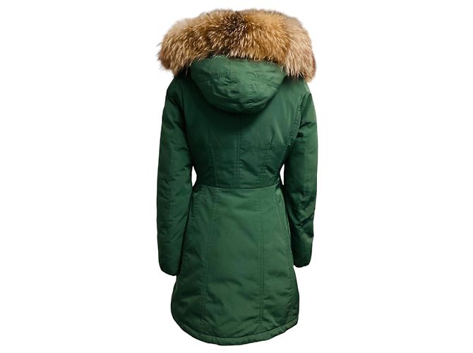 Moncler Aredhel Daunen-Parka in Olivengrün mit Fuchsfellbesatz - Ansicht 3