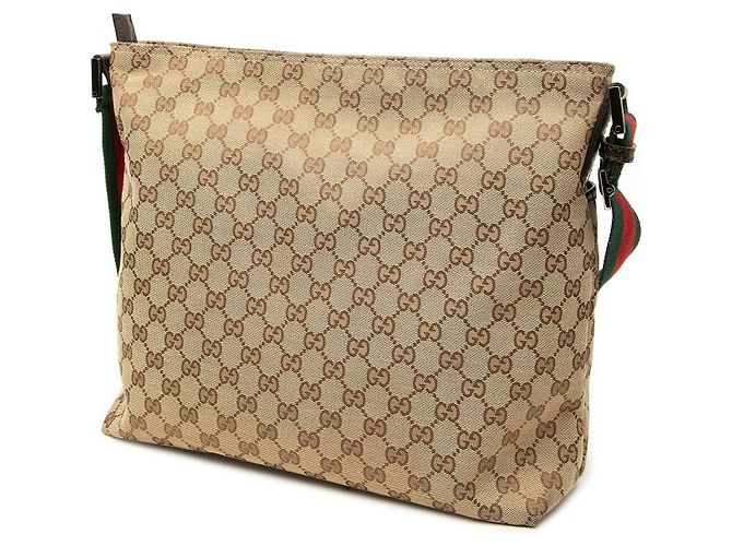 Borsa a tracolla Gucci GG Canvas Web beige - vista 2