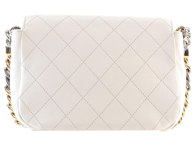 Borsa a tracolla Chanel Small Quilted Calfskin Precious Union Flap Bianca Bianco - vista 4