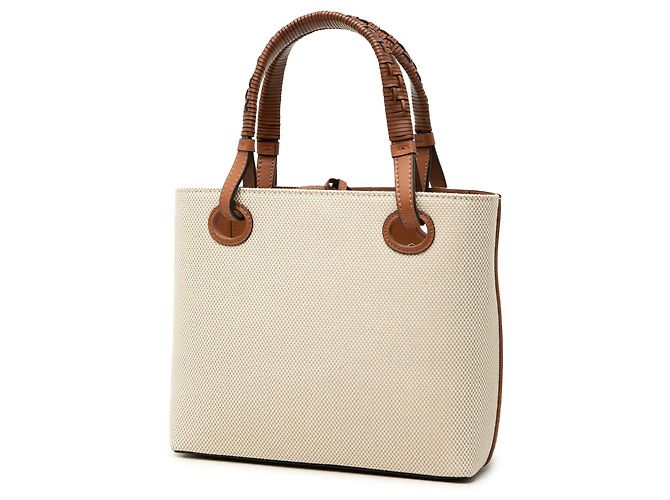 Sac cabas Mini Canvas Anagram LOEWE Marron - vue 2