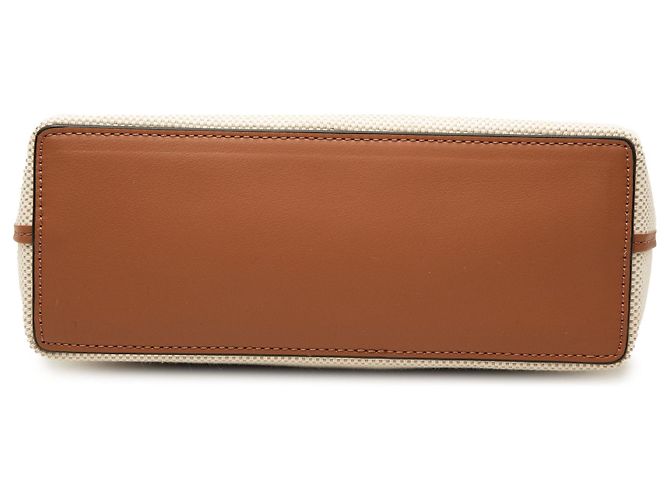 Sac cabas Mini Canvas Anagram LOEWE Marron - vue 3