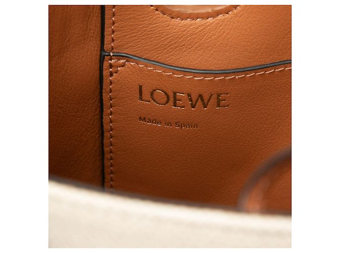 Sac cabas Mini Canvas Anagram LOEWE Marron - vue 5