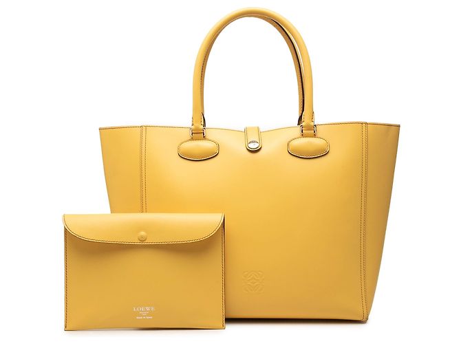 Tote Leo LOEWE in pelle gialla Giallo - vista 7