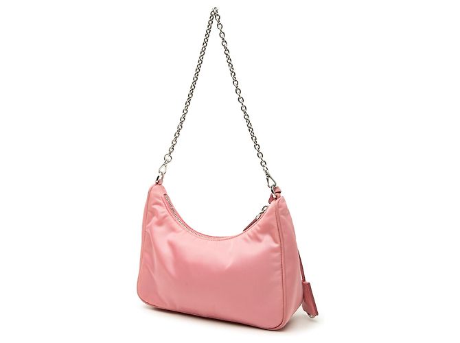 Borsa Pink Prada Saffiano Trimmed Tessuto Re Edition 2005 Satchel Rosa - vista 2