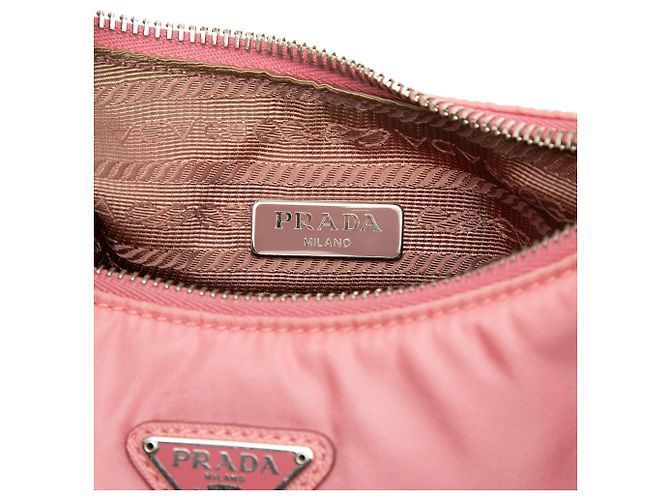 Borsa Pink Prada Saffiano Trimmed Tessuto Re Edition 2005 Satchel Rosa - vista 5