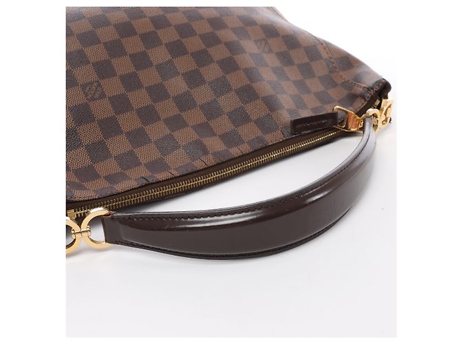 Borsa a tracolla Louis Vuitton Portobello PM Damier Ebene in marrone N41184 - vista 10