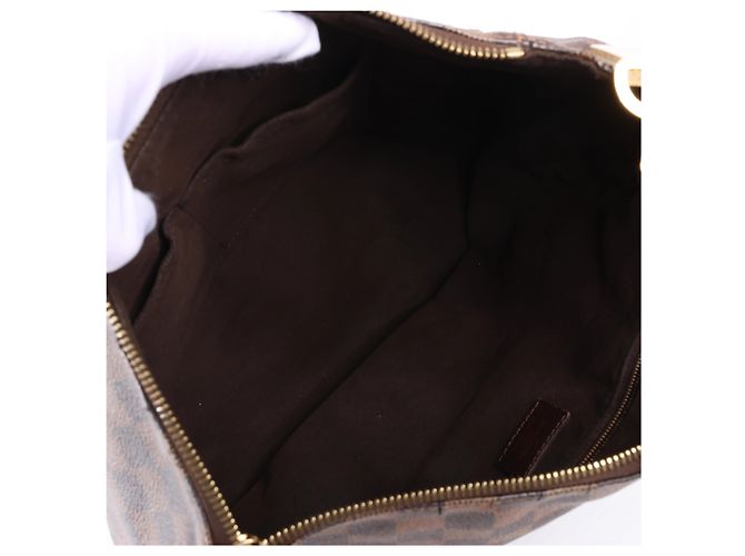 Borsa a tracolla Louis Vuitton Portobello PM Damier Ebene in marrone N41184 - vista 12