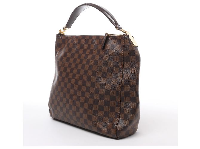 Borsa a tracolla Louis Vuitton Portobello PM Damier Ebene in marrone N41184 - vista 2