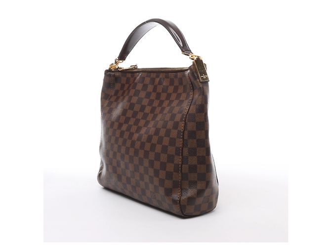 Borsa a tracolla Louis Vuitton Portobello PM Damier Ebene in marrone N41184 - vista 3
