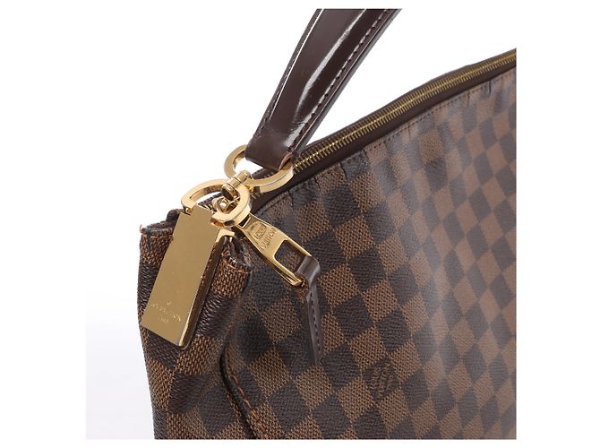 Borsa a tracolla Louis Vuitton Portobello PM Damier Ebene in marrone N41184 - vista 5