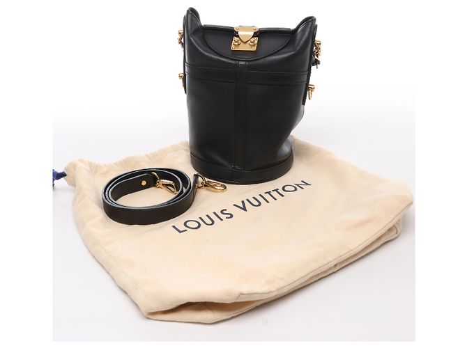 Bucket Borsa a mano 2Way Louis Vuitton Duffle PM in pelle nera Nero - vista 10