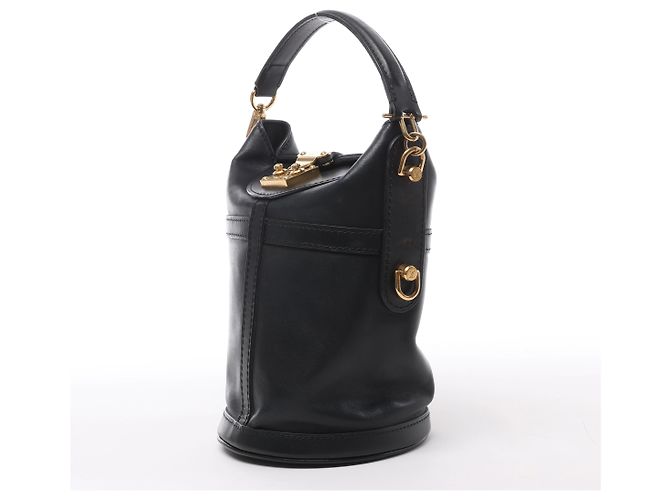 Bucket Borsa a mano 2Way Louis Vuitton Duffle PM in pelle nera Nero - vista 2