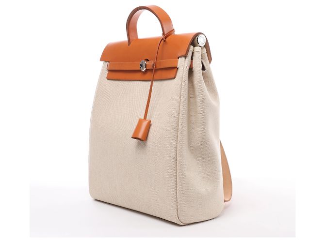 Zaino Hermès Herbag Ado PM Twirl Ash x Vash Hunter in Beige×Brown B: 1998 - vista 2