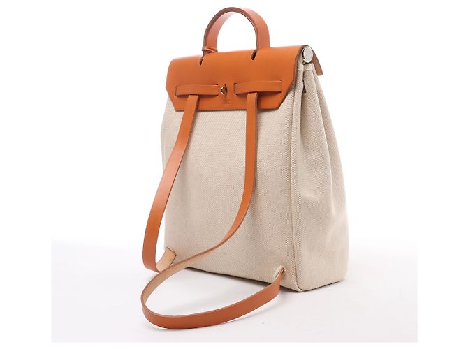 Zaino Hermès Herbag Ado PM Twirl Ash x Vash Hunter in Beige×Brown B: 1998 - vista 3