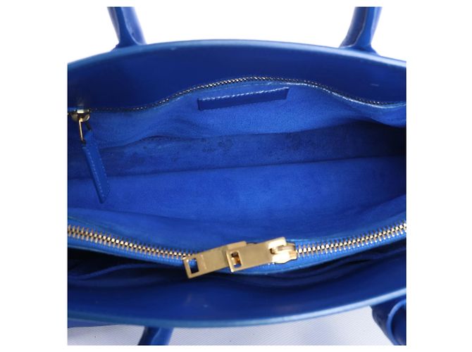 Saint Laurent Paris Sac de Jour Borsa a mano 2way in pelle Blu 324823 - vista 11
