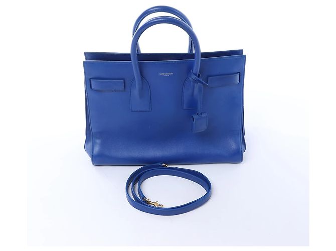 Saint Laurent Paris Sac de Jour Borsa a mano 2way in pelle Blu 324823 - vista 13