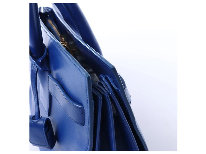 Saint Laurent Paris Sac de Jour Borsa a mano 2way in pelle Blu 324823 - vista 6