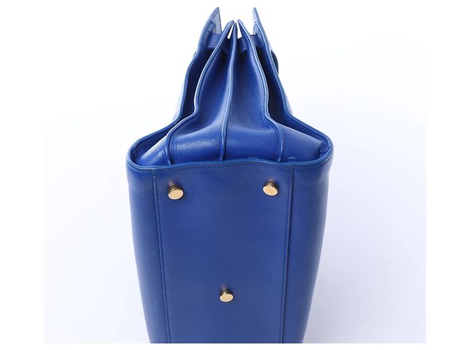 Saint Laurent Paris Sac de Jour Borsa a mano 2way in pelle Blu 324823 - vista 8