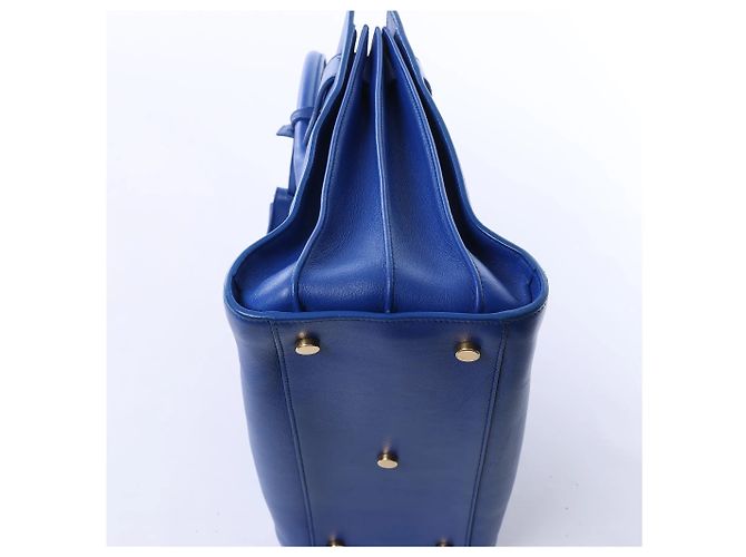 Saint Laurent Paris Sac de Jour Borsa a mano 2way in pelle Blu 324823 - vista 9