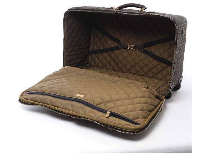 Borsa da viaggio Fendi Zucca Canvas & Leather in marrone - vista 13