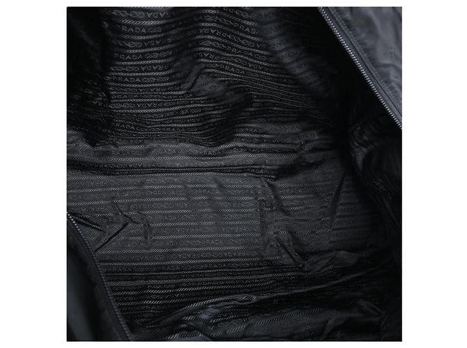 Mala de Viagem 2Way Prada em Nylon Tessuto e Couro, Preta Preto - vista 11