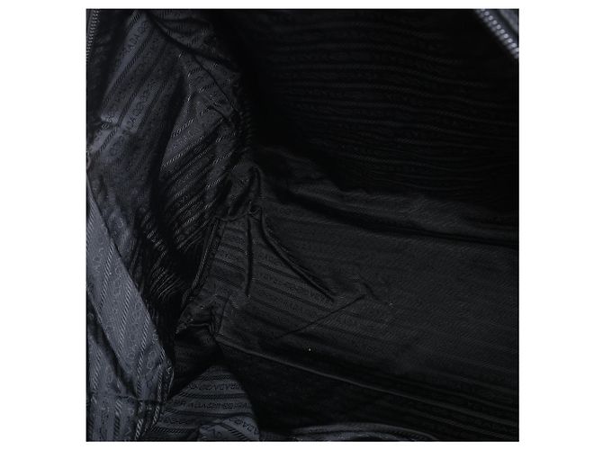 Mala de Viagem 2Way Prada em Nylon Tessuto e Couro, Preta Preto - vista 12