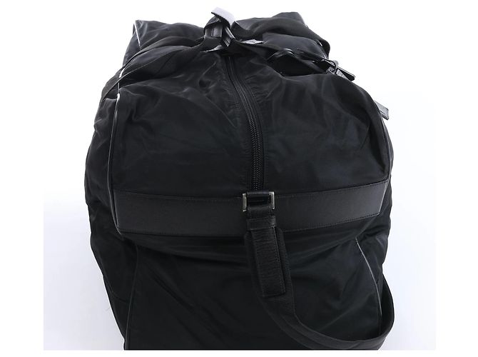 Mala de Viagem 2Way Prada em Nylon Tessuto e Couro, Preta Preto - vista 4