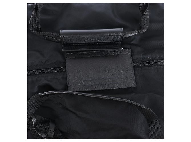 Mala de Viagem 2Way Prada em Nylon Tessuto e Couro, Preta Preto - vista 7