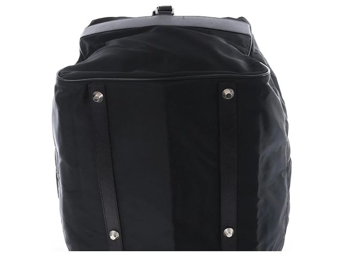 Mala de Viagem 2Way Prada em Nylon Tessuto e Couro, Preta Preto - vista 9