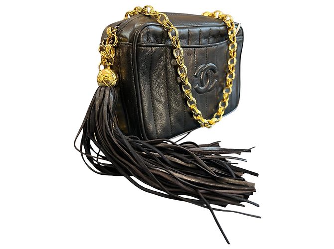 1991 Chanel CC gesteppte Lammleder Camera Bag mit Quaste - Ansicht 2