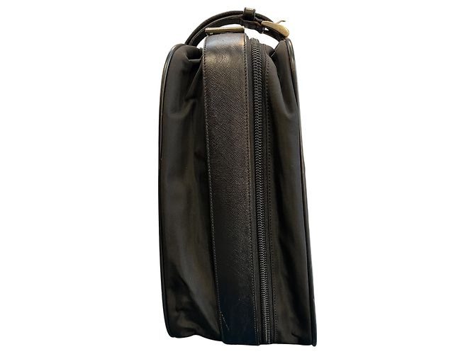 Borsa Suitcase in Tessuto con profili in Saffiano Prada - vista 3
