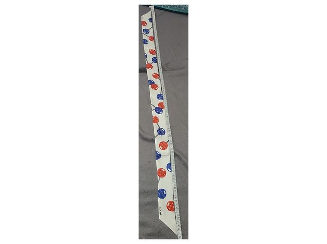 Lenço de seda Loewe com estampado de pirulitos Branco Vermelho Azul - vista 2
