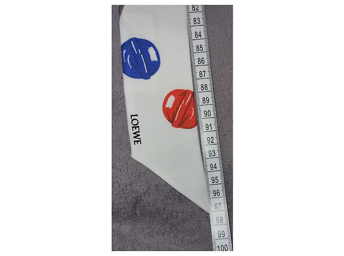 Lenço de seda Loewe com estampado de pirulitos Branco Vermelho Azul - vista 4