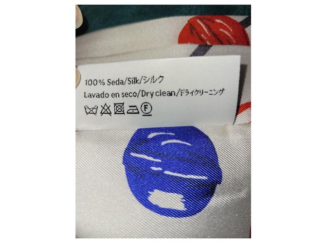Lenço de seda Loewe com estampado de pirulitos Branco Vermelho Azul - vista 5