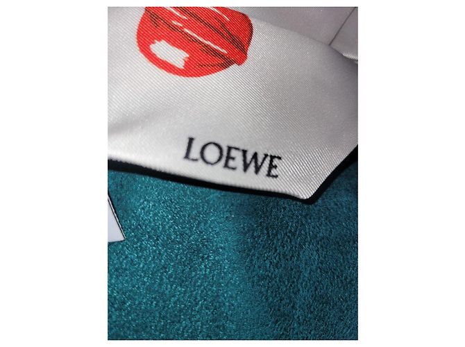 Lenço de seda Loewe com estampado de pirulitos Branco Vermelho Azul - vista 6