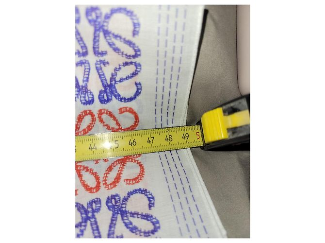 Carré Loewe Anagram in cotone Bianco Rosso Blu - vista 9