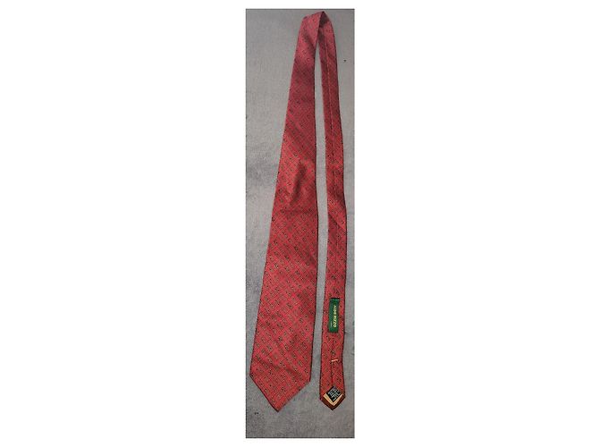 Yves Saint Laurent Cravatta in seta rossa YSL Rosso - vista 2