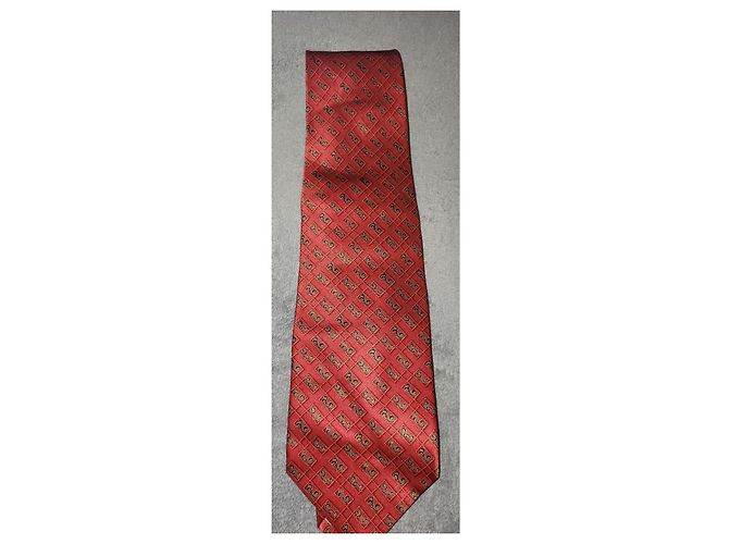 Yves Saint Laurent Cravatta in seta rossa YSL Rosso - vista 7