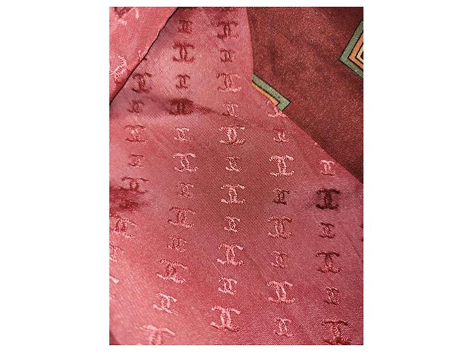 Cravatta Chanel in seta bordeaux Bordò - vista 4