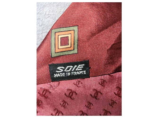 Cravatta Chanel in seta bordeaux Bordò - vista 5